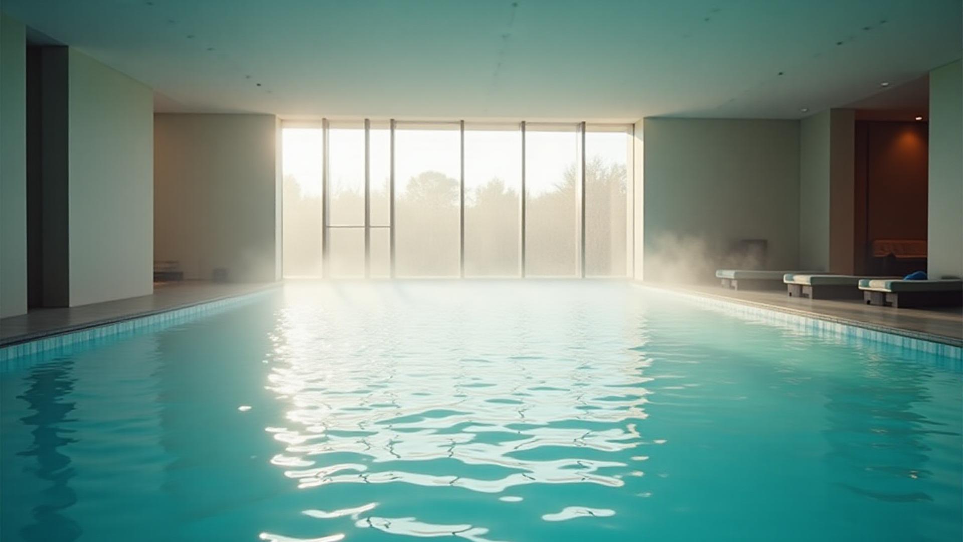 Serene thermal pool atmosphere at Aqua Aura Spa Zaragoza